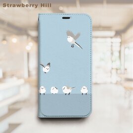 シマエナガ ベルトなし 帯なし ベルトレス 手帳型 iPhone スマホ ケース カバーの画像