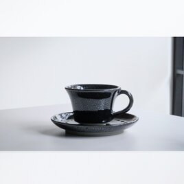 無名異焼：デミタスセット：油滴天目