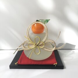 ほっこり福ぷく泡入りガラスの鏡餅　  [限定品]  〜かがみもち〜の画像
