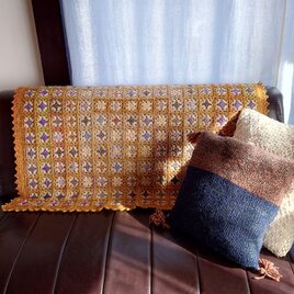 手編みのブランケット（きりんそう）の画像