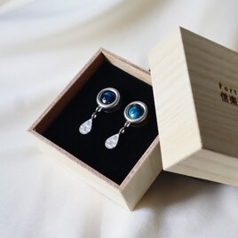 NEW【信楽焼】至高の蒼玉　ピアス・イヤリング　蒼玉シリーズ　陶器　伝統工芸の画像