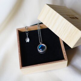 NEW【信楽焼】至高の蒼玉　ネックレス　蒼玉シリーズ　陶器　伝統工芸　陶器婚　ハレの日の画像