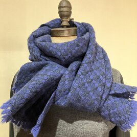 ウールストール　　濃紺と青の画像