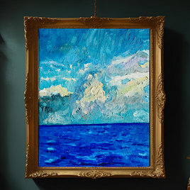 原画「朝の海７」F3・油彩
