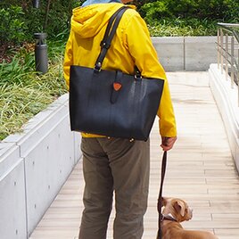 ★大人のためのキレイめ高級本革トートバッグ：ミスティブラックの画像