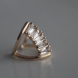Tapered_baguette[5stone] K10イヤーカフ(White Topaz)の画像