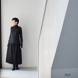 ワイドパンツ（ショート）：黒の画像