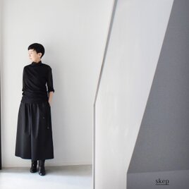 ワイドパンツ（ショート）：黒の画像
