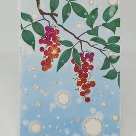 ギルディング和紙葉書　南天と雪の画像