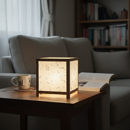 ぬくもりを感じられる和紙行灯 SHIKAKU 行燈（ボタニカルブルーグレー)/SHIKAKU ANDON