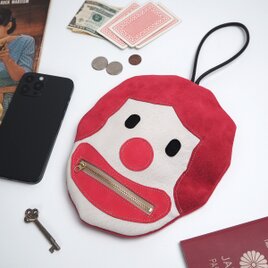 ファスナー レザーポーチ（ピエロ）　財布　コスメ　スマホの画像