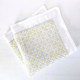 刺し子のふきん/カバー  『 雪景色』【受注制作】