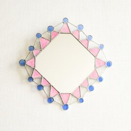 ギザギザにマルｐ＊ステンドグラスの鏡