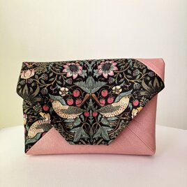 受注製作＊数奇屋ポーチ　草木染め+best of Morrisコットンの画像
