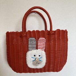 カゴバッグ ウサギ②の画像