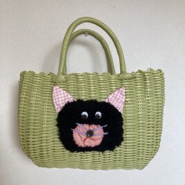 カゴバッグ 猫の画像