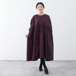 大人のかわいい　コットン100％　ふんわり　ゆったり　キャザー　ロングワンピース　♪オーダーサイズ可の画像