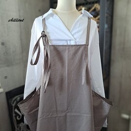 【sale】【背中がかわいい】エプロンドレス：チャコールグレー【0747】の画像