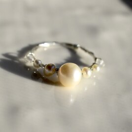 淡水パール、トパーズ / リング  ゴールド シルバー ピンクゴールド  金属アレルギー対応の画像