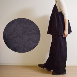 ペイズリー柄総刺繍☆綿麻ボタニカルジャガード☆ビスチェ☆キャミソール☆ブラック