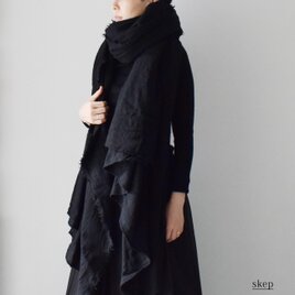 超ロングストール（ウール）：黒の画像