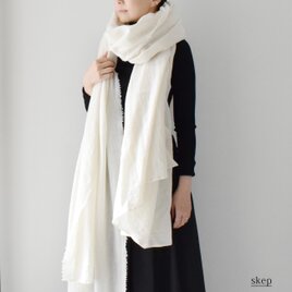 超ロングストール（ウール）：白の画像