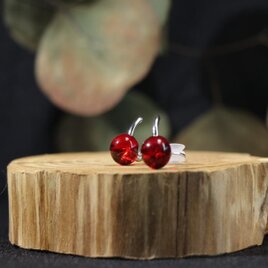 レッドアンバーのイヤリング（琥珀）