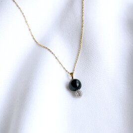 漆黒の宇宙Ⅱ✧モリオンお守りネックレス（ラウンド）✧GALAXY✧プチネックレス✧サージカルステンレス製の画像