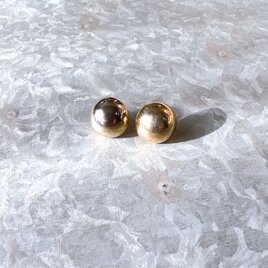 P572-ヴィンテージピアス U.S.A. 1980s Gold Tone Hemisphere Pierced Earringの画像