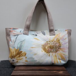 ２０％OFF無地＆花柄ハーフリネンシンプルトートバックのコピーの画像