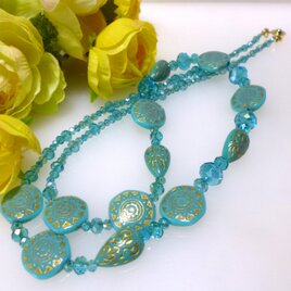 C0063 ターコイズカラーネックレス　