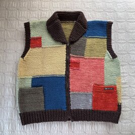 合えばお得シリーズ　カウチン風ベスト　