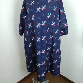 ウールの着物リメイクワンピースの画像