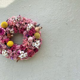 <半額お値下>　春を待つ　お菓子みたいな手のひらサイズのリースの画像