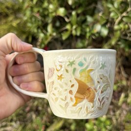 マグカップ　―kakiotoshi“うさぎと花”の画像