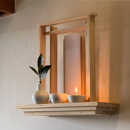 神棚　コンパクト神棚　ミニ神棚　モダン　コンパクト　インテリア　オリジナル　神具付　壁掛け　置き型　おしゃれ　デザイン　伝統の画像