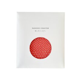 刺し子コースター 朱色の画像