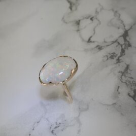 天然オパールリング　１０金イエローゴールド (ｋ10YG)の画像