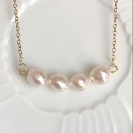 金属アレルギー対応　天然　あこや　本真珠　パール　ネックレス　ペンダント