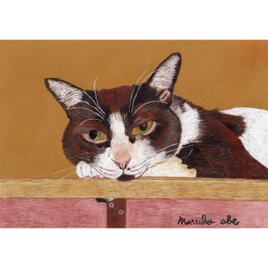 猫イラスト「ウメ11」原画の画像