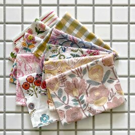 インド ブロックプリント生地 ミニカットクロス10枚セットvol.022 暖色系 ファブリック はぎれ IF0144