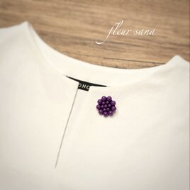 circle motif  カラービーズのミニサークルブローチ〈spice〉pansy purpleの画像