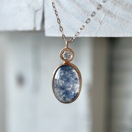 K10[深海庭園dumortierite in quartz]necklaceの画像