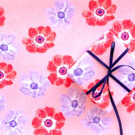 ぽたぽたなアネモネ　デザインペーパー　A4