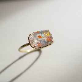 K18 Gilalite Limonaite in quartz Ringの画像