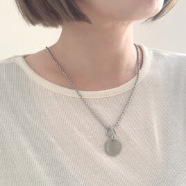 プレートネックレス　サージカルステンレス　マンテル　チェーン長さ自由の画像
