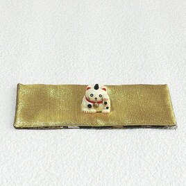 置物用敷物　 西陣織金襴　金色×龍柄 黒色　両面仕様の画像