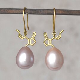 k18YG ジャスミンの香り化学式®ピアス　-Jasmine Scent Earrings-