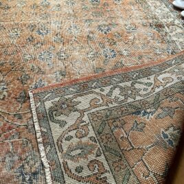 商品画像：55×103 コーラルピンク 淡いグリーン メダリオン トルコ 2