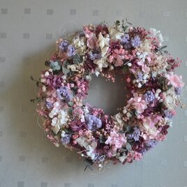 かすみと紫陽花の大人wreathの画像